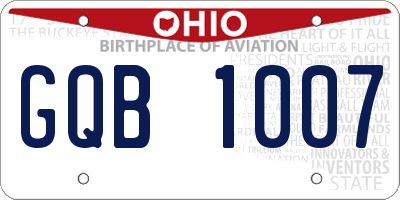 OH license plate GQB1007