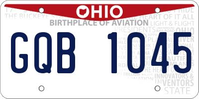 OH license plate GQB1045