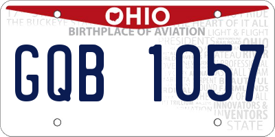 OH license plate GQB1057