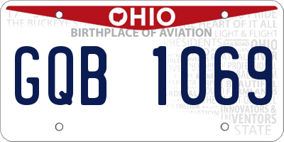 OH license plate GQB1069