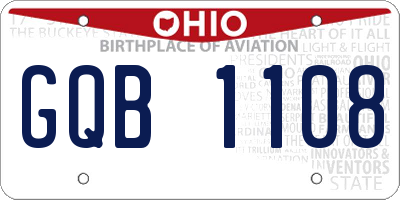 OH license plate GQB1108