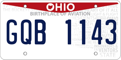 OH license plate GQB1143