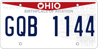 OH license plate GQB1144