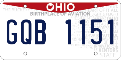 OH license plate GQB1151