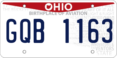 OH license plate GQB1163