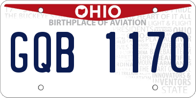 OH license plate GQB1170