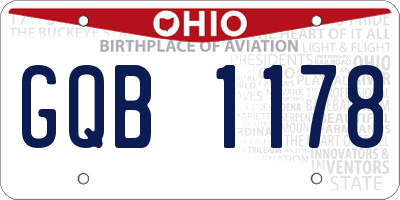 OH license plate GQB1178