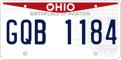 OH license plate GQB1184