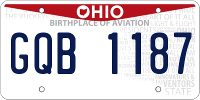OH license plate GQB1187