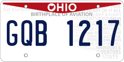 OH license plate GQB1217
