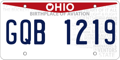 OH license plate GQB1219