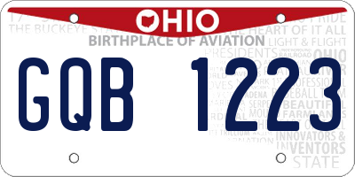 OH license plate GQB1223