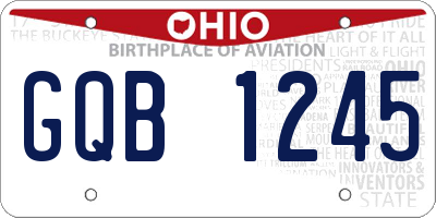 OH license plate GQB1245