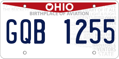 OH license plate GQB1255
