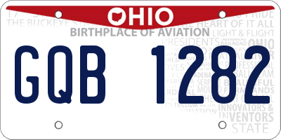 OH license plate GQB1282