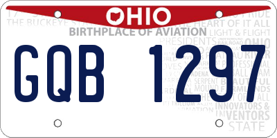 OH license plate GQB1297