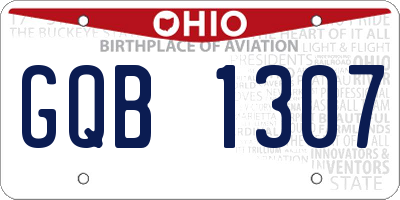 OH license plate GQB1307