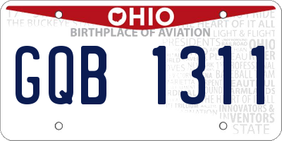 OH license plate GQB1311