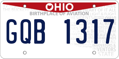 OH license plate GQB1317