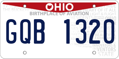 OH license plate GQB1320