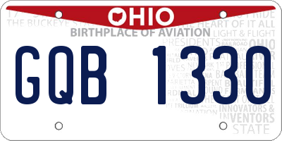 OH license plate GQB1330