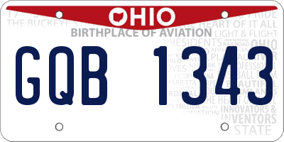 OH license plate GQB1343