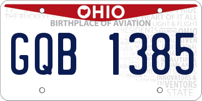 OH license plate GQB1385