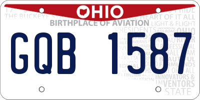 OH license plate GQB1587