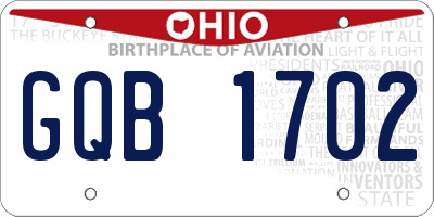 OH license plate GQB1702