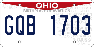 OH license plate GQB1703