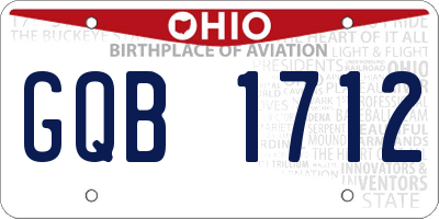OH license plate GQB1712