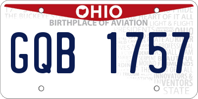 OH license plate GQB1757