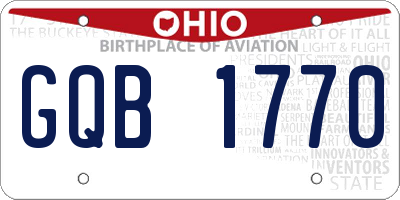 OH license plate GQB1770