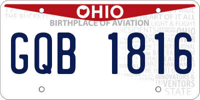 OH license plate GQB1816