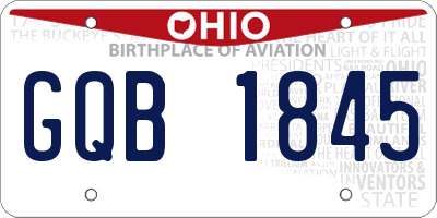 OH license plate GQB1845