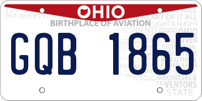 OH license plate GQB1865