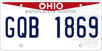 OH license plate GQB1869
