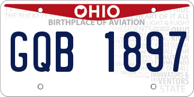 OH license plate GQB1897