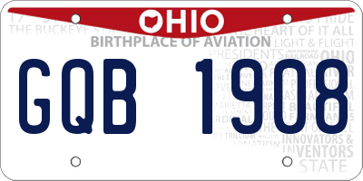 OH license plate GQB1908
