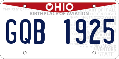 OH license plate GQB1925