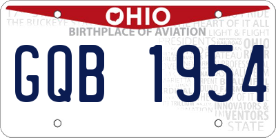 OH license plate GQB1954
