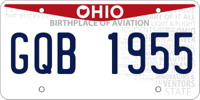 OH license plate GQB1955