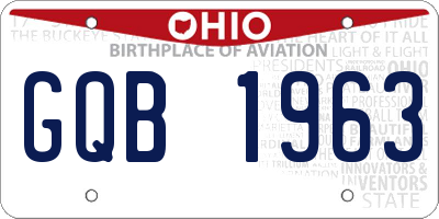 OH license plate GQB1963