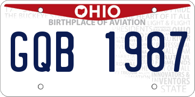 OH license plate GQB1987