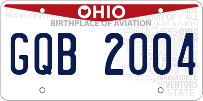 OH license plate GQB2004
