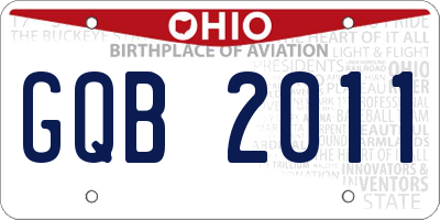 OH license plate GQB2011
