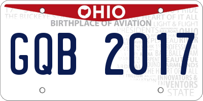 OH license plate GQB2017
