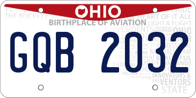 OH license plate GQB2032