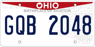 OH license plate GQB2048