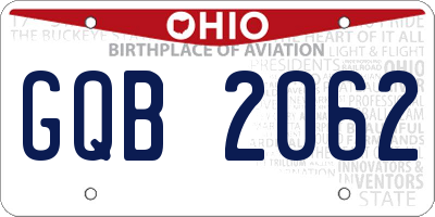 OH license plate GQB2062